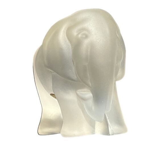 Vintage SPG Frosted Glass Standing Elephant Figurine 1991. Paperweight.Shelfdeco - Picture 3 of 7